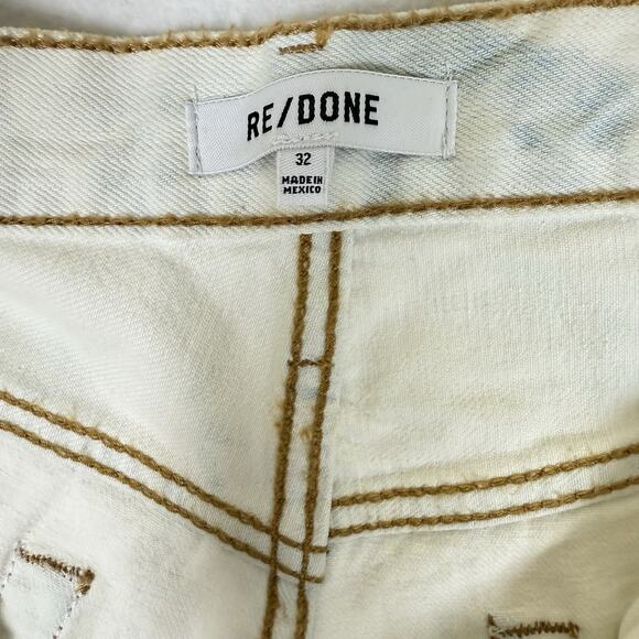 RE/DONE 7 High Rise Jean Shorts Sunbleach Denim Button Fly Size 32 NWT - Picture 3 of 7